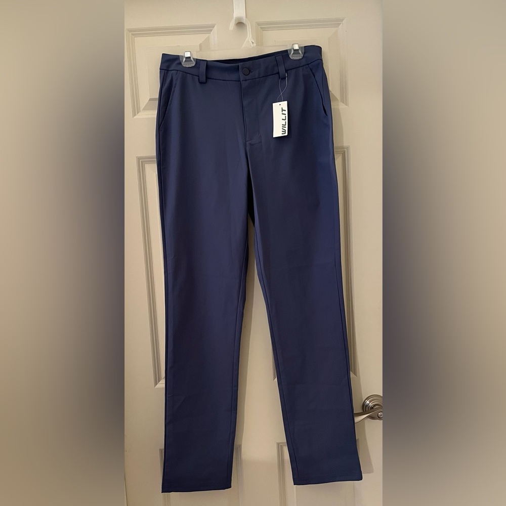 NWT Willit Mens Golf Pants Stretch Dress Slim Fit Quick Dry Casual Pockets 31/34